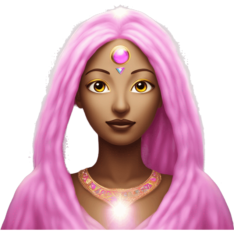 Pleiadian radiant glowing diva woman female third eye pink emoji