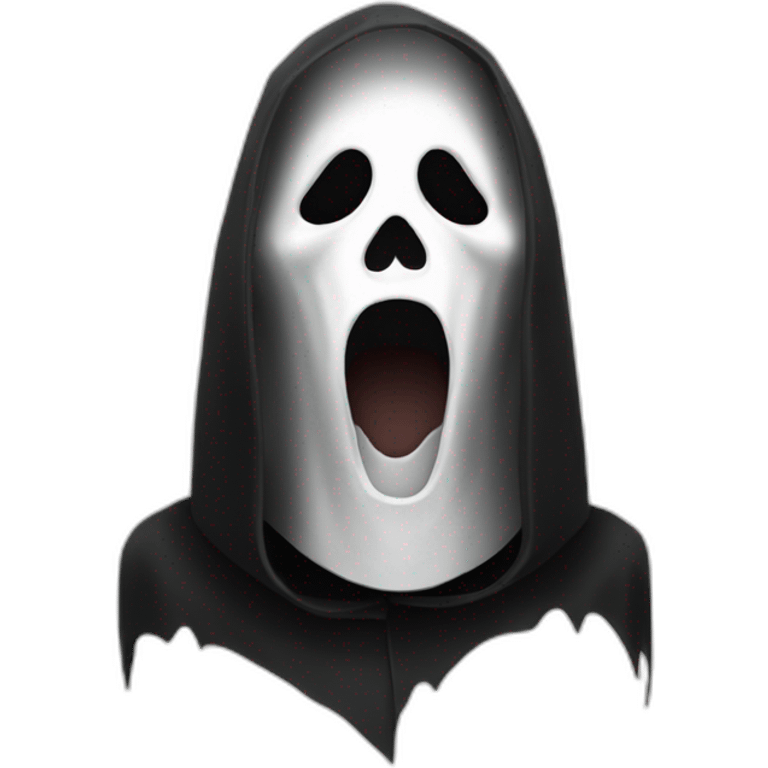 Ghost face maniac Black cloak white mask film scream scream maniac emoji