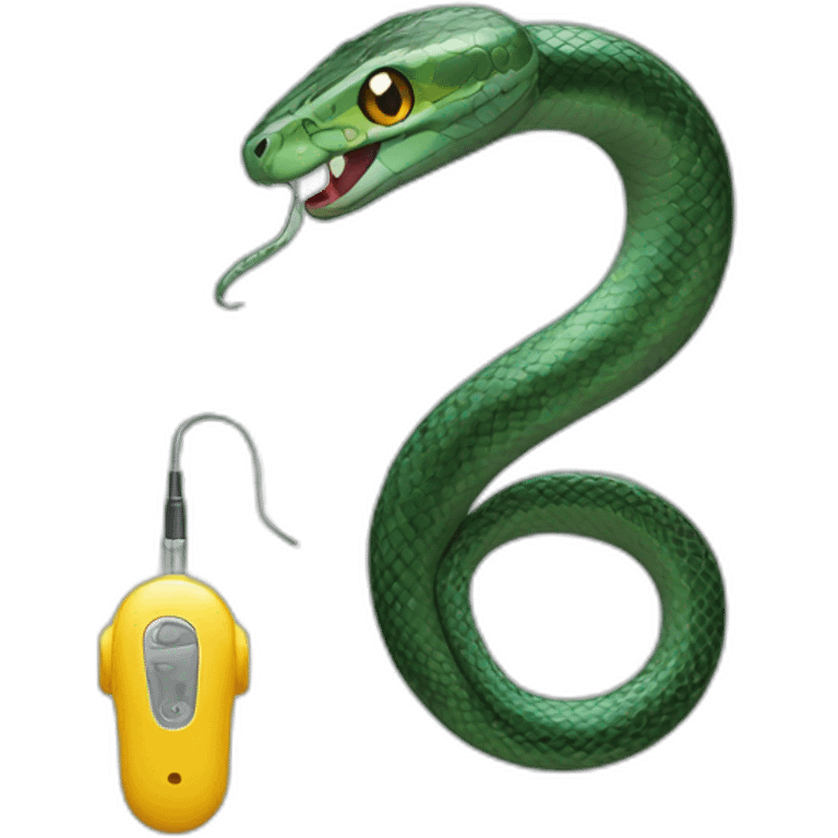 A snake with a hearing aid emoji