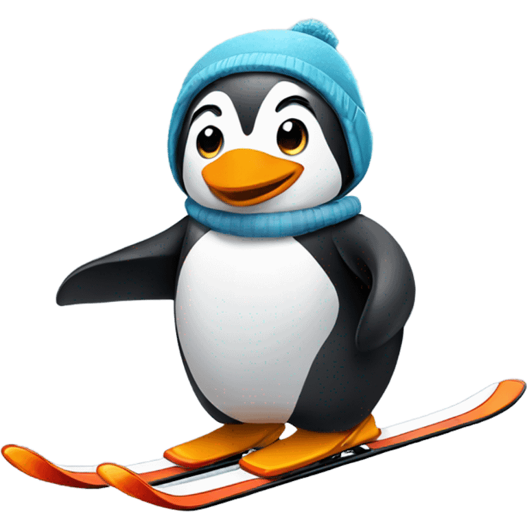 penguin skiing in canada emoji