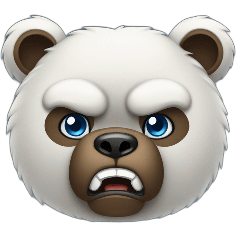 Bear, Angry, white, blue eyes emoji