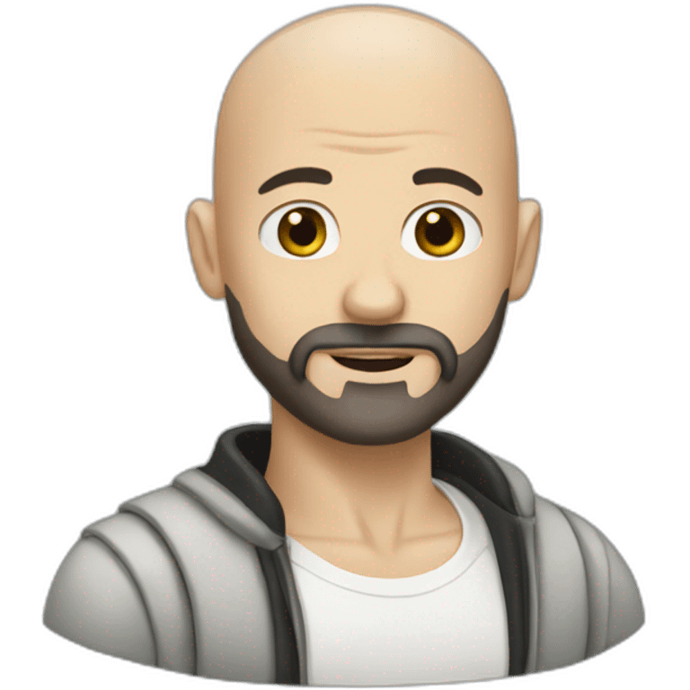 Bald White man with black beard emoji