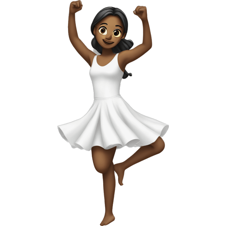 Girl dancing in a white dres emoji