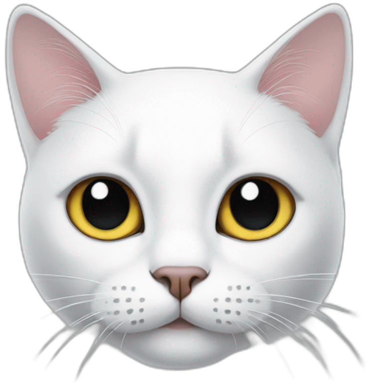 white cat with black spot emoji