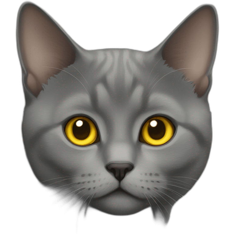 british short-hair cat with yellow eyes okay emoji