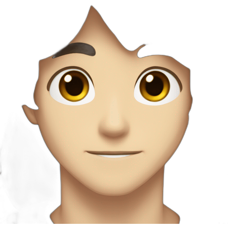 Male masterNinja, long brown hair and brown eyes, light human colour skin anime style emoji