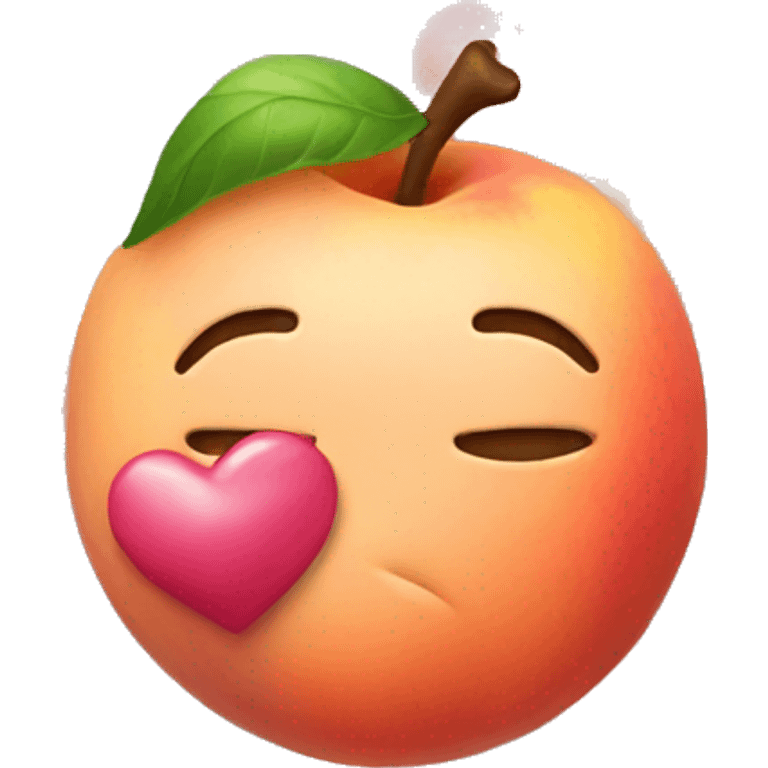 Peach blowing heart kisses emoji