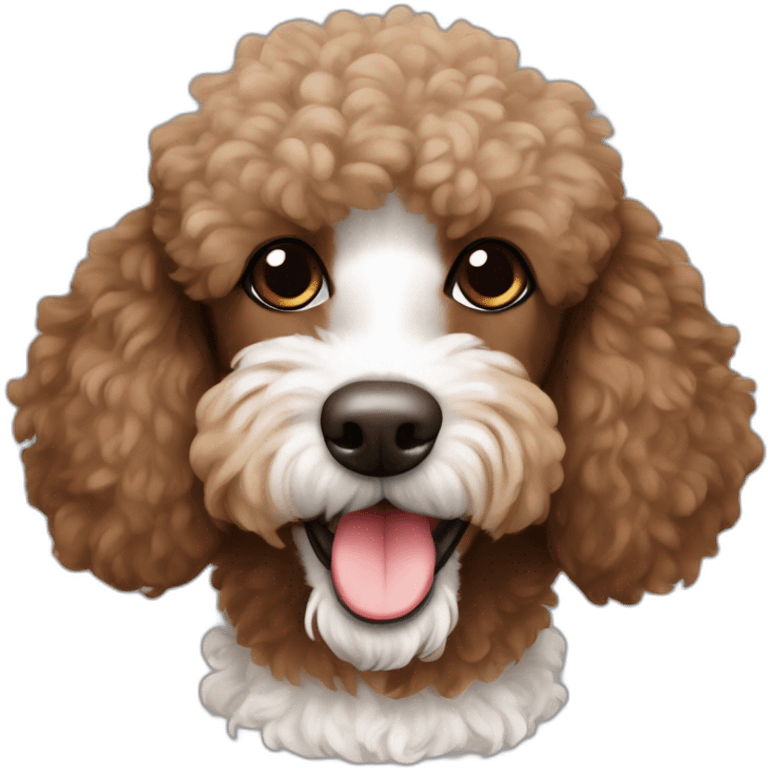 scruffy brown poodle with white stripe on face emoji