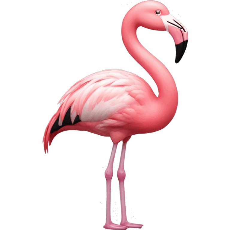 flamingo with white bow on head facing me emoji