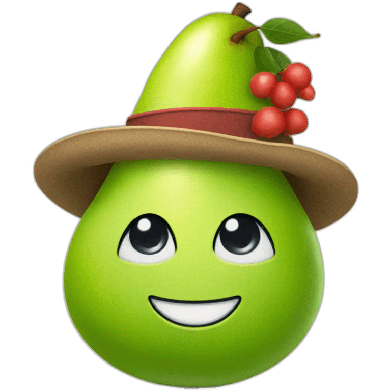 pear with hat emoji