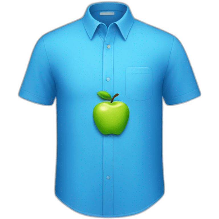 blue shirt with an apple logo  emoji