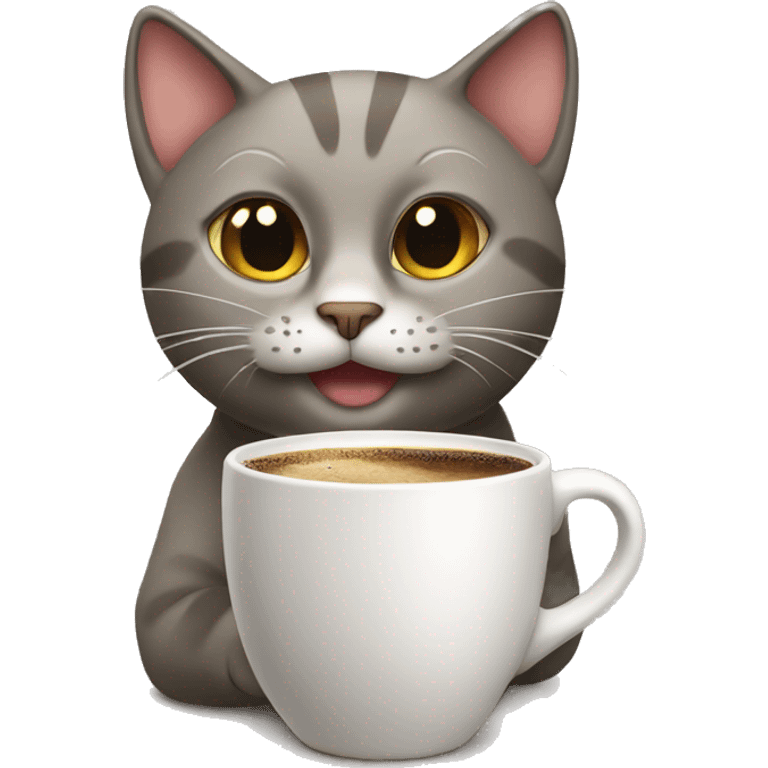 Cat drinking coffee  emoji