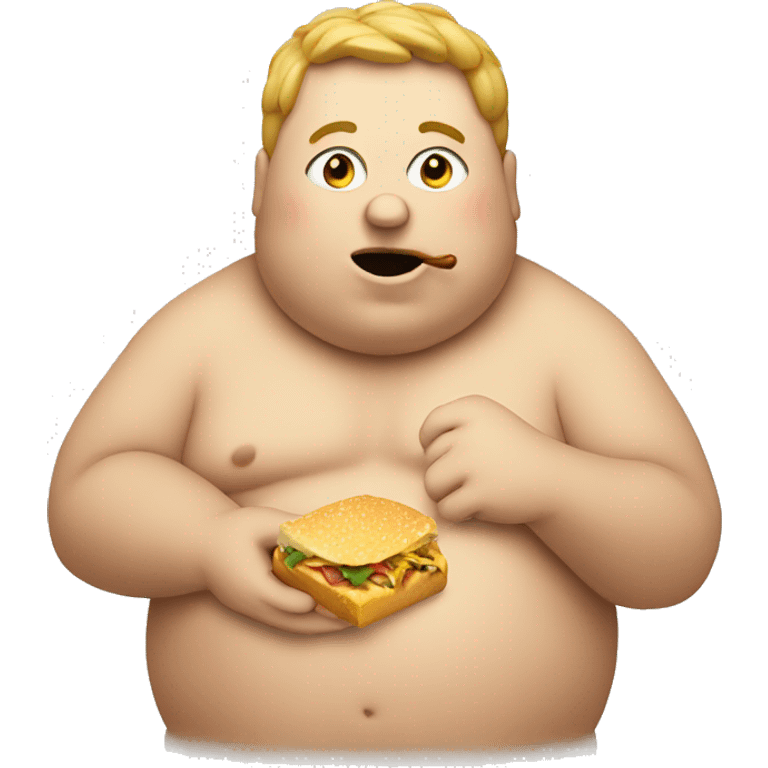 fat person eating emoji