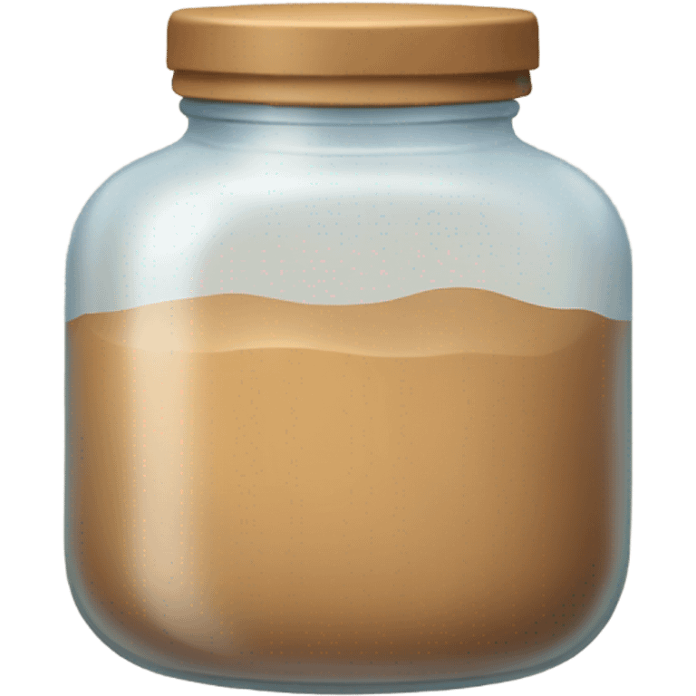 glass jar with light brown filling emoji