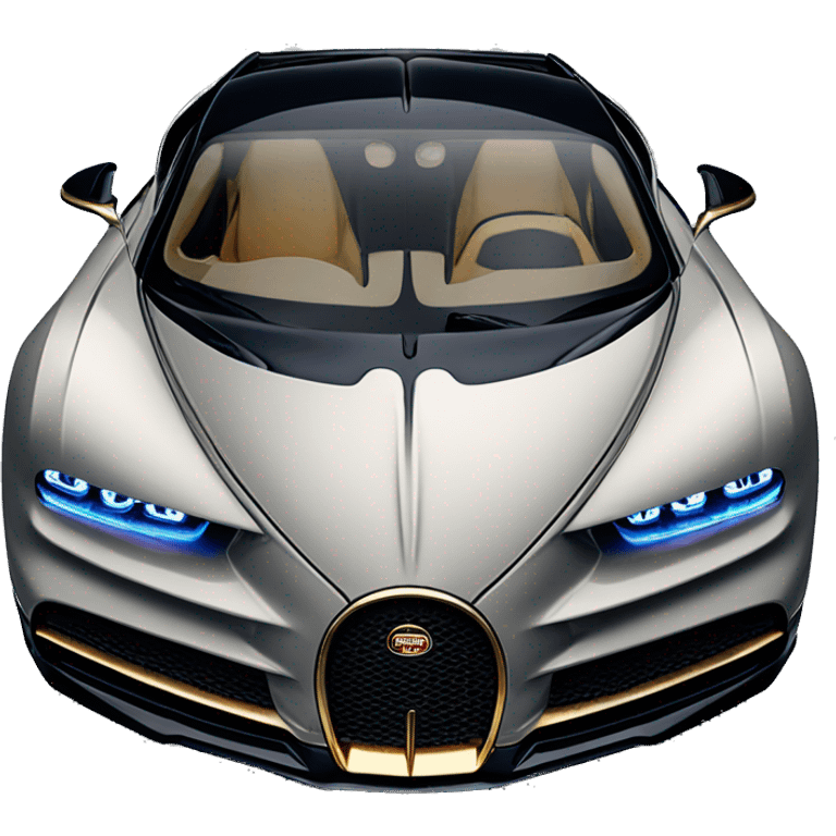 Bugatti chiron negro con oro emoji