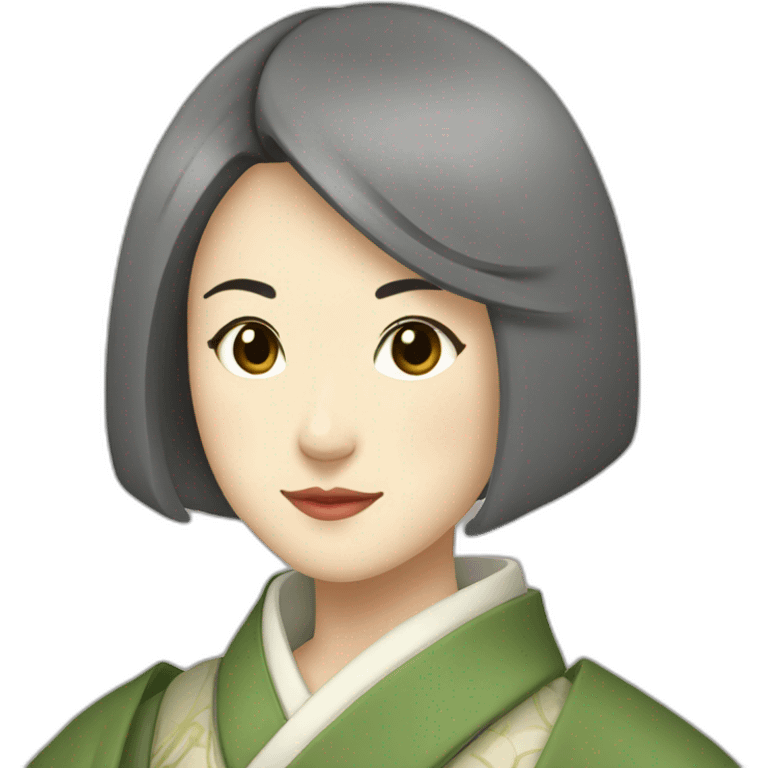 female-in-the-heian-era-with-short-hair-and-a-scarf emoji