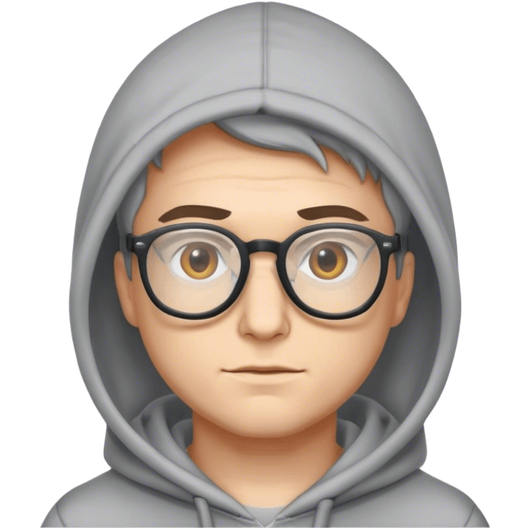 man with glasses and a hoodie on emoji