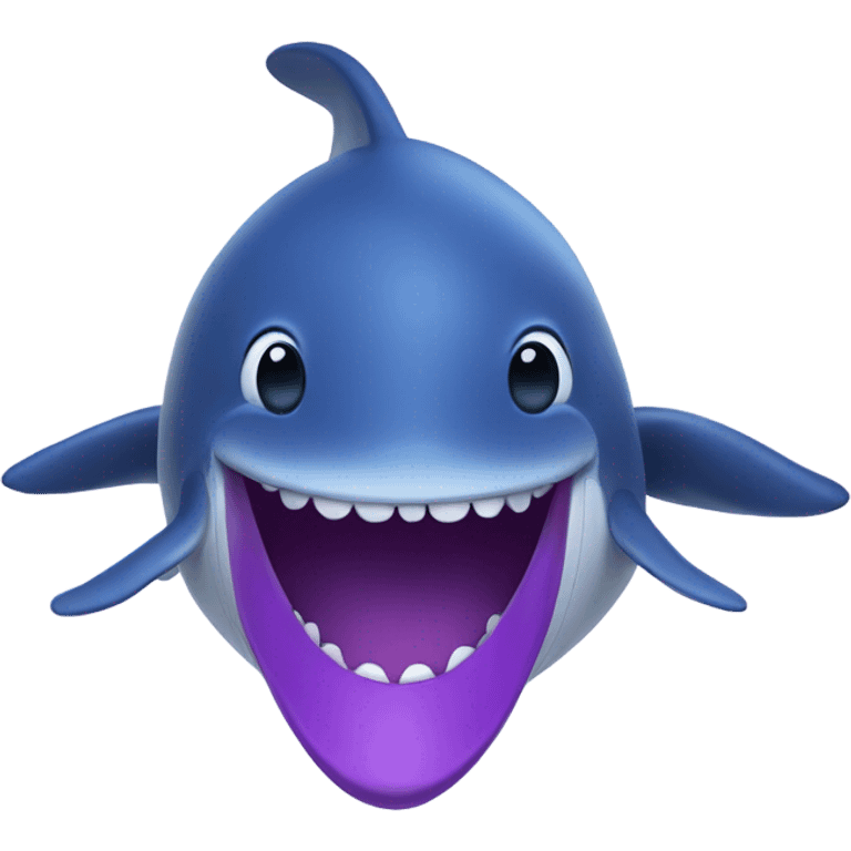 Blue whale purple, open mouth emoji