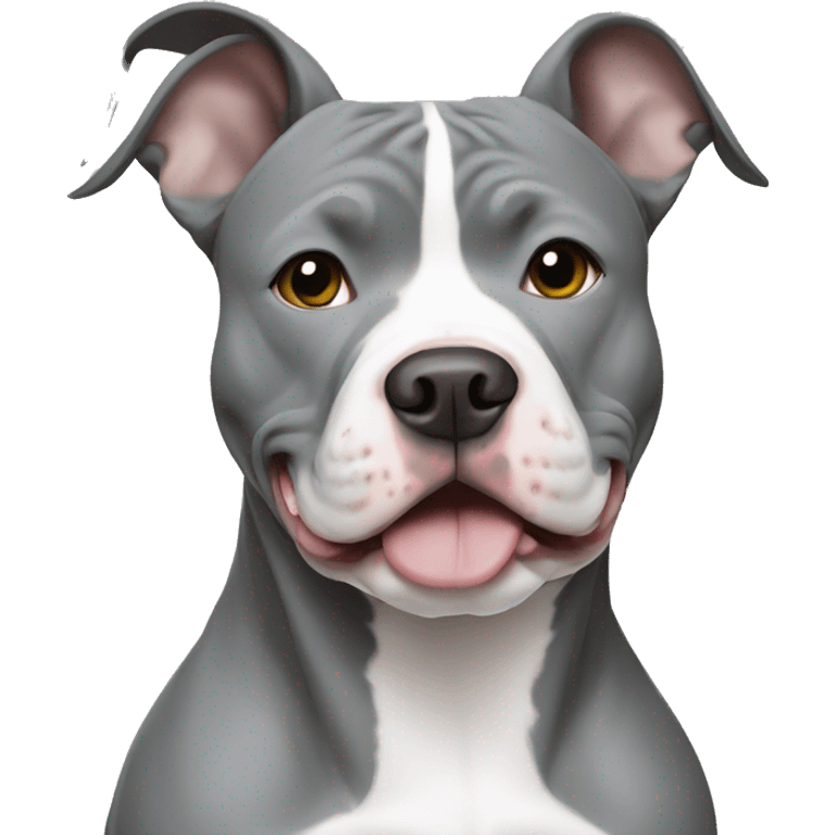 grey and white pitbull with white face  emoji