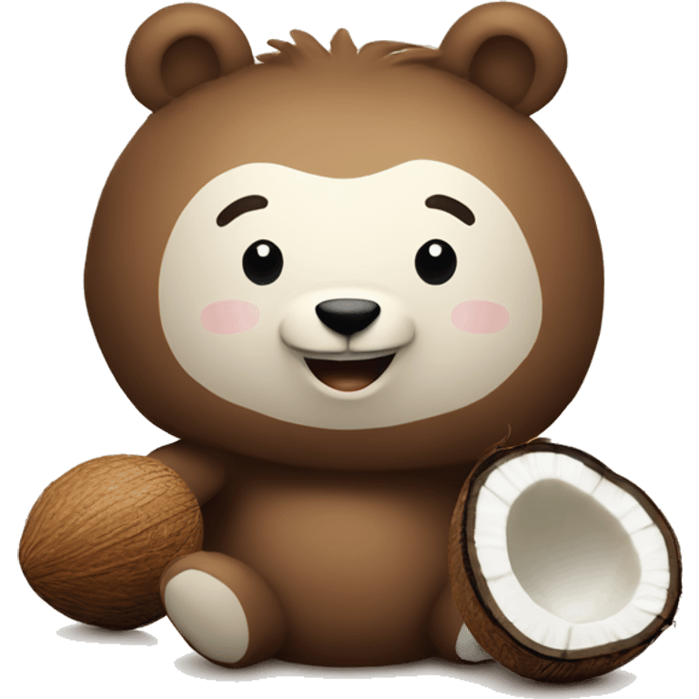 Teddybear and coconut smiling  emoji