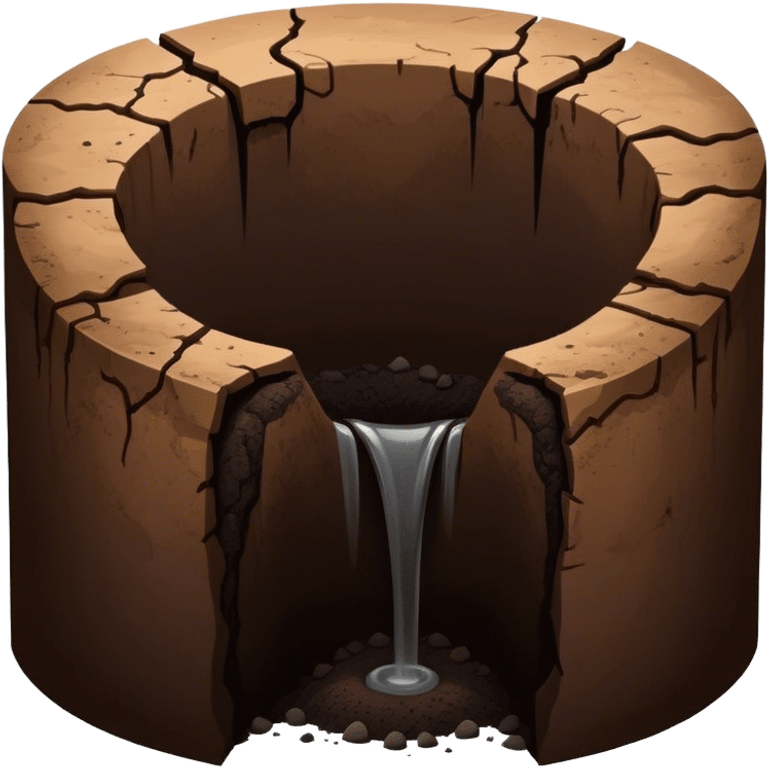 A deep hole in the ground, symbolizing a gap or depression emoji