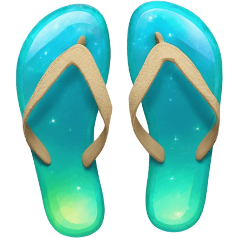 opal Crystal flip flop  emoji