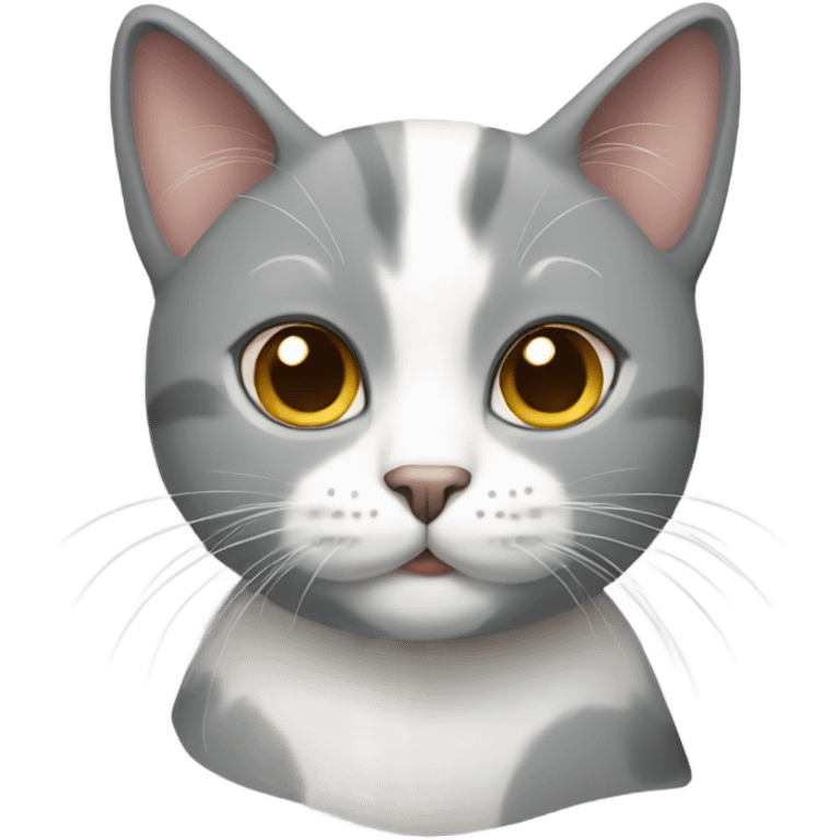 Gray and white cat emoji