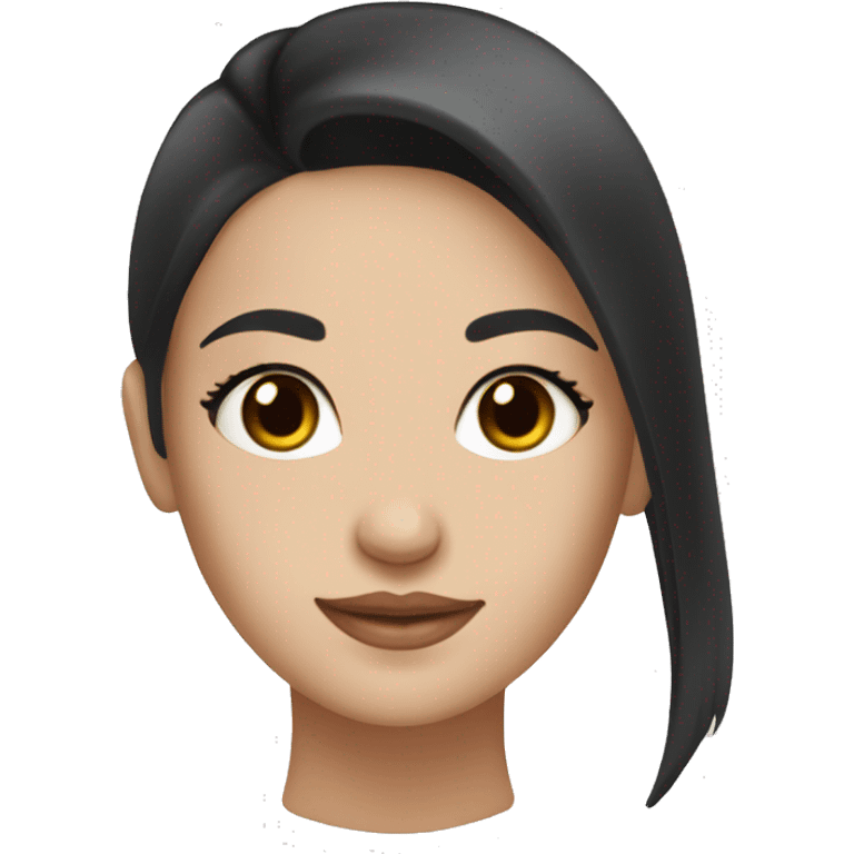 skin care white girl with long black hair emoji