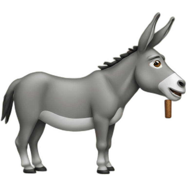 Stoned donkey with cigar emoji