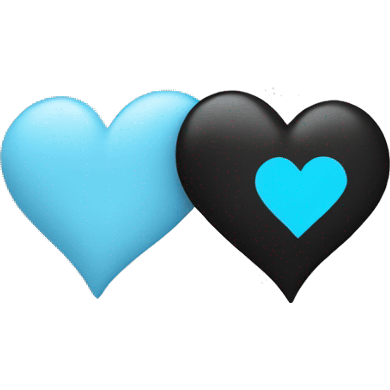 Half black and baby blue heart emoji