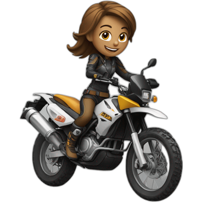 girl on an enduro motorcycle emoji