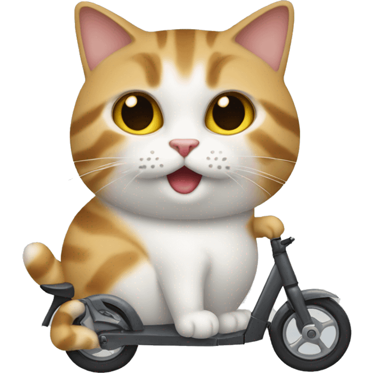 un chat qui fait de la trottinette emoji