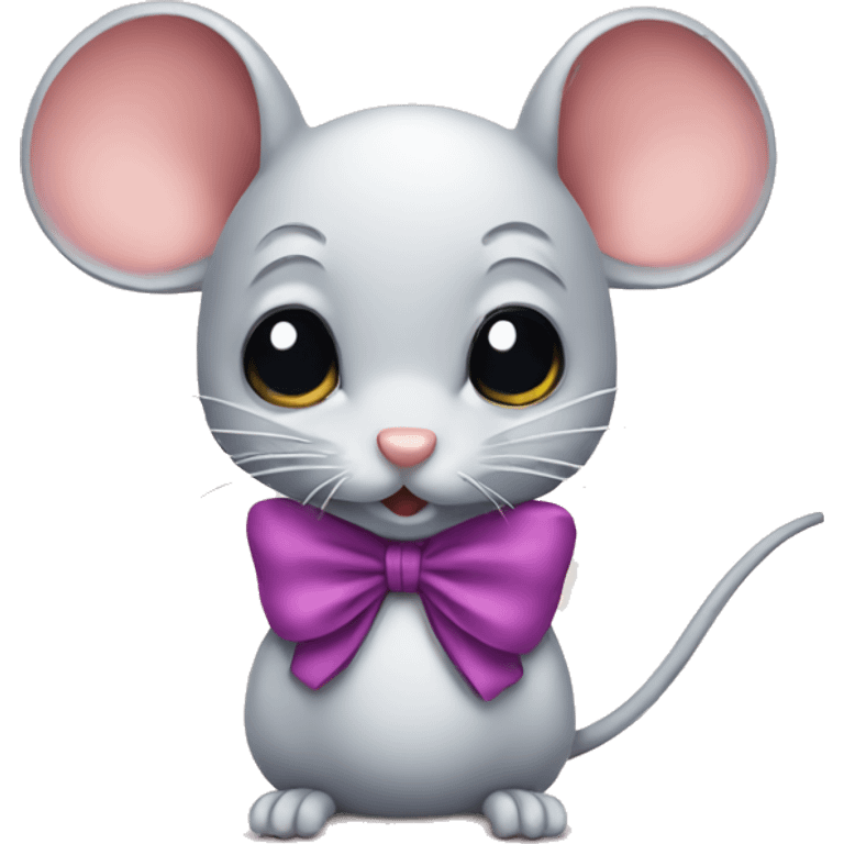 Mouse with bow emoji