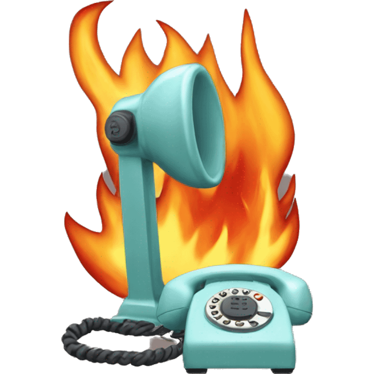 fire and telephone emoji