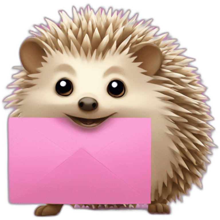 hedgehog and pink voting ballot emoji