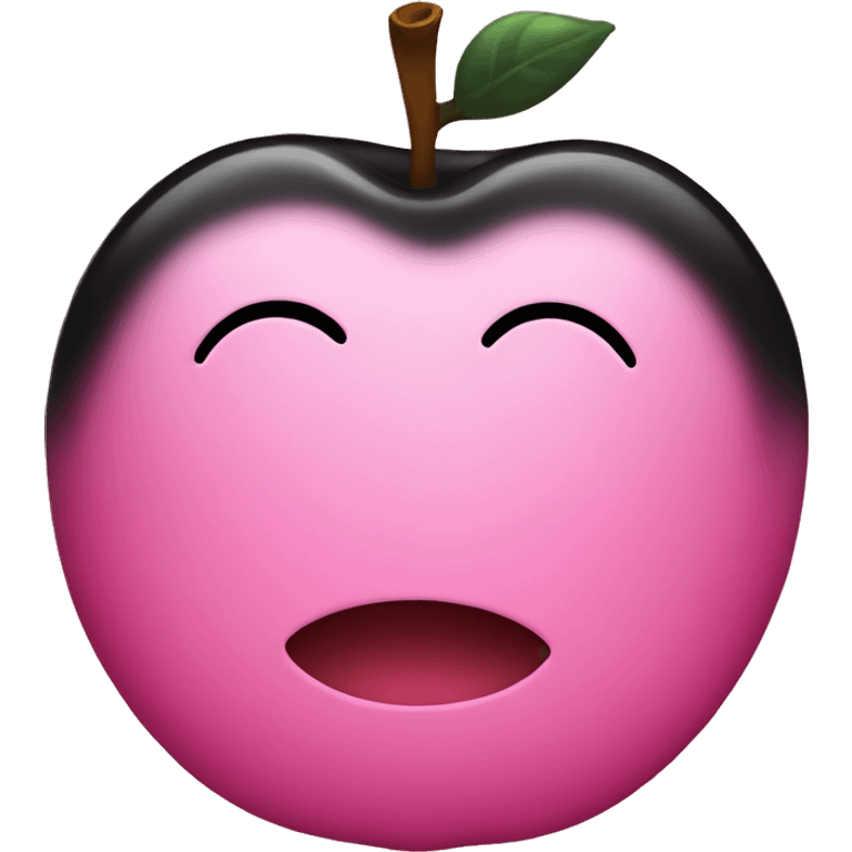 Pink and black apple emoji