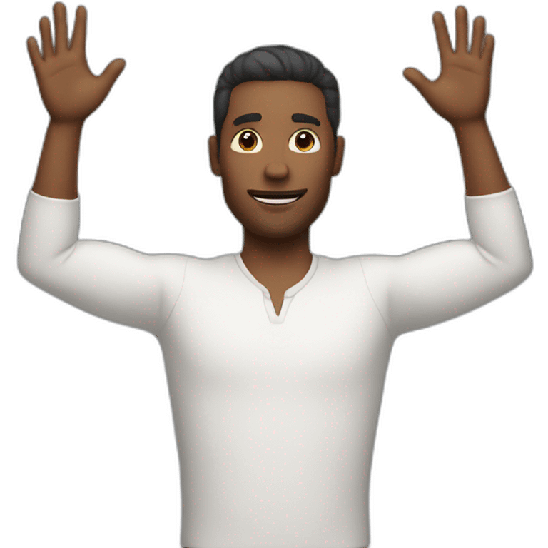 man with hands up emoji