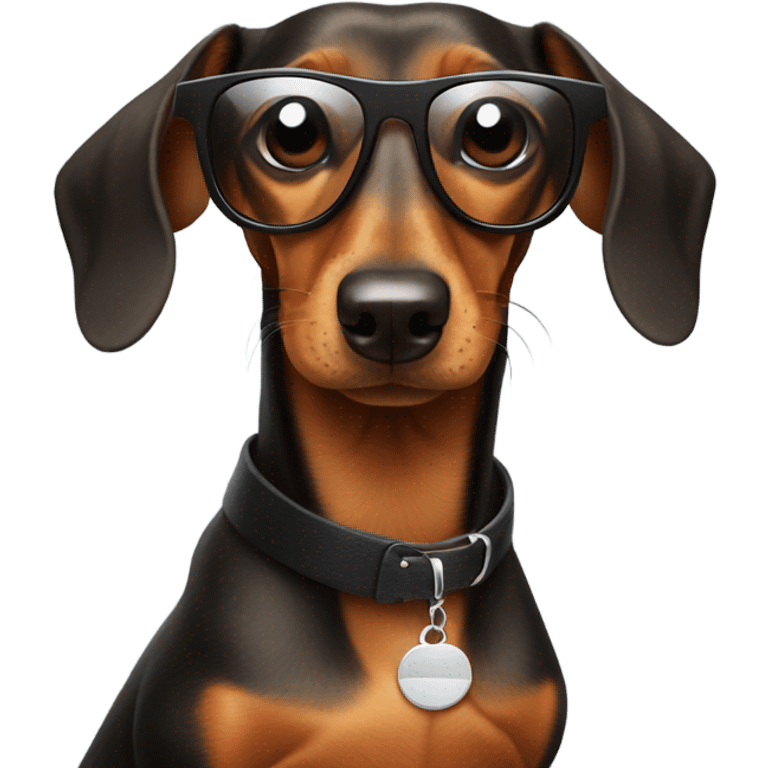 Dachshund wearing sunglasses emoji