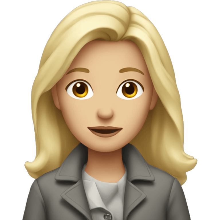 Blond girl in a gray coat emoji