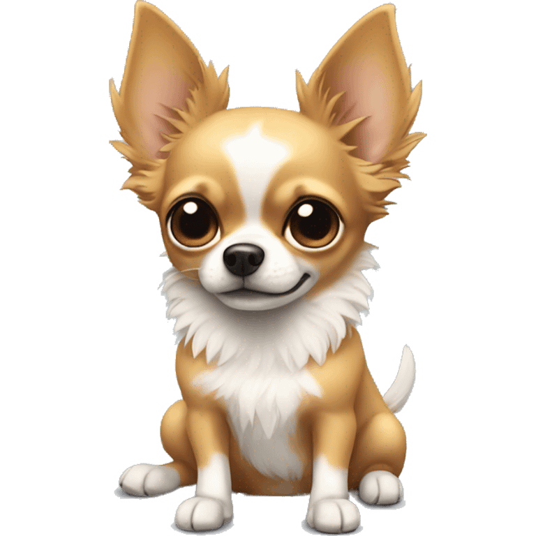 Fluffy Chihuahua with pointy ears emoji