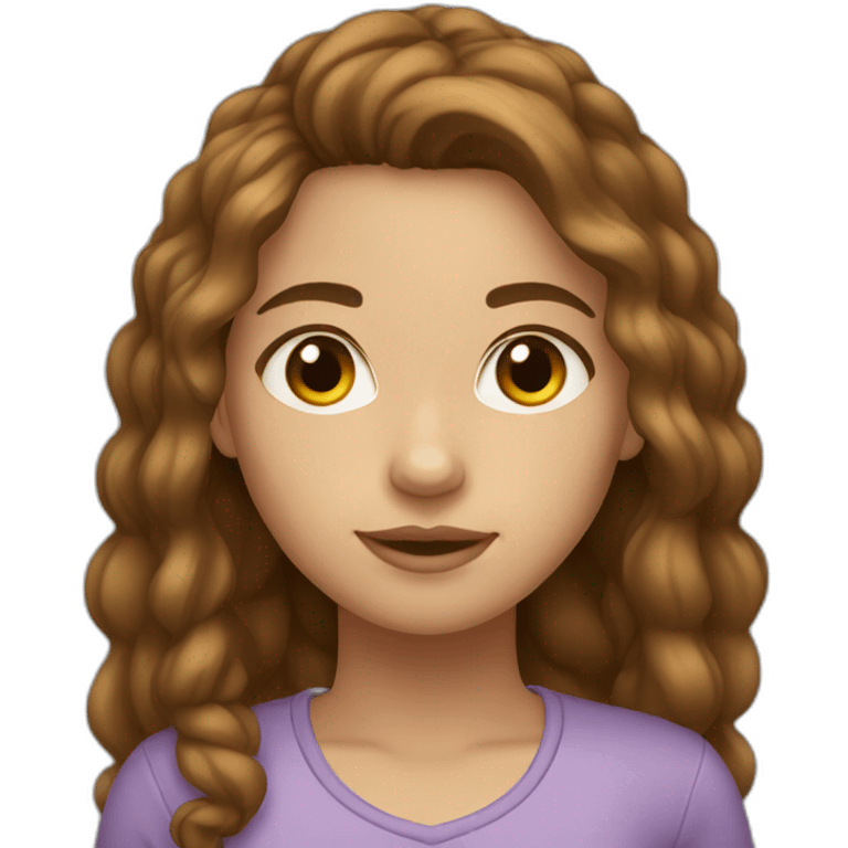 Girl-with-brown-hair-brown-eyes-light-skin. emoji