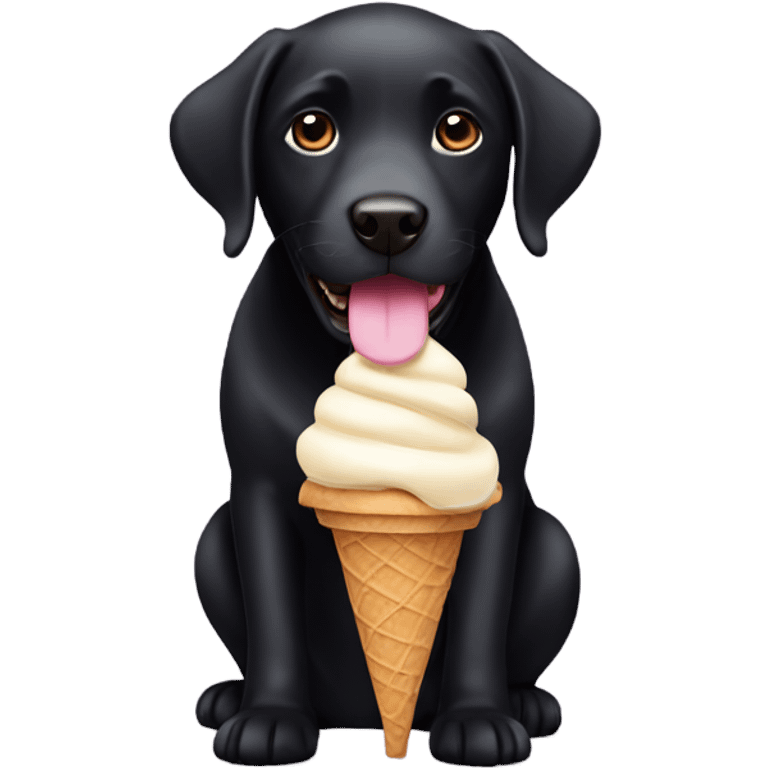 black labrador with ice cream emoji