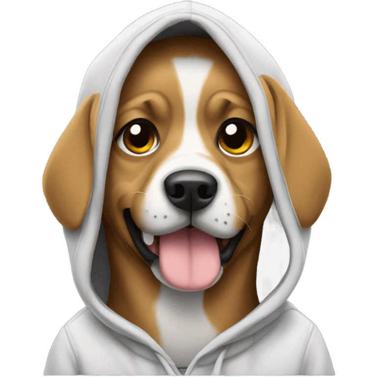 Dog wearing a hoodie emoji