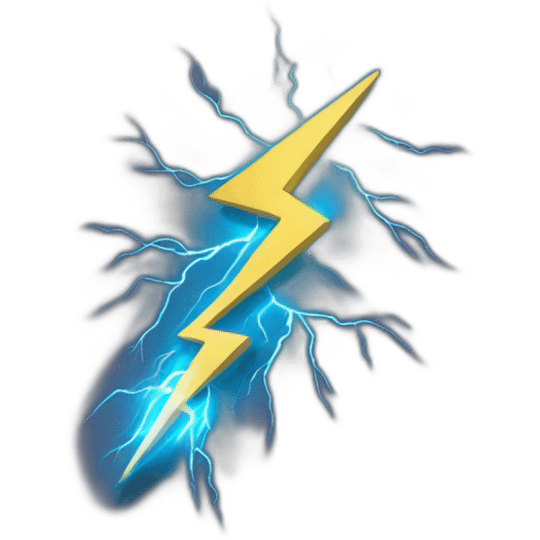 lightning spark with an energy flow and positive trend emoji