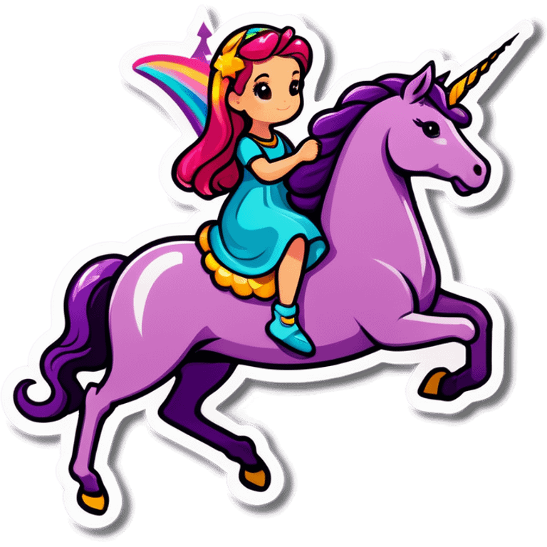 Aquarius amethyst ride a unicorn emoji