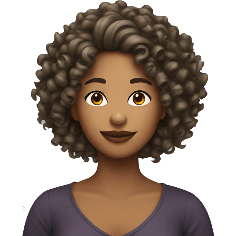 Woman wir curly hair emoji