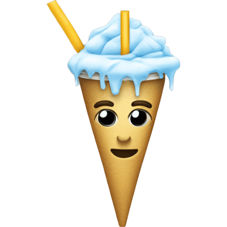 A Ice Late with a straw emoji