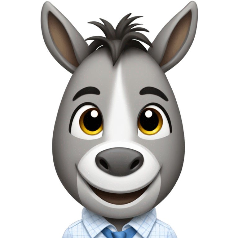 Smilling donkey man dress shirt emoji