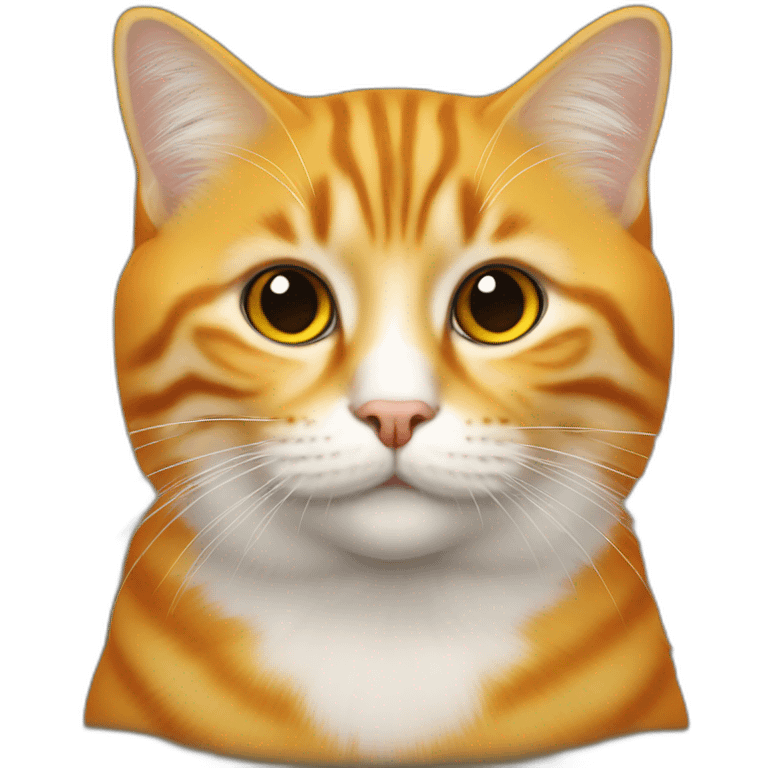 Chat orange jaune emoji