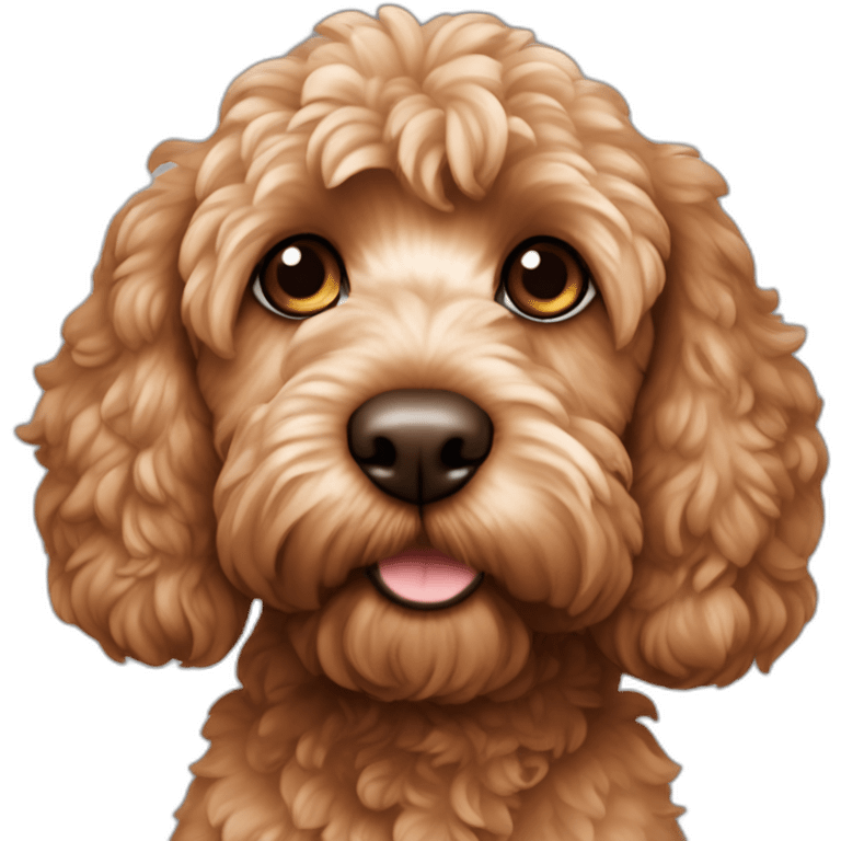 Reddish light brown cockapoo sat down emoji